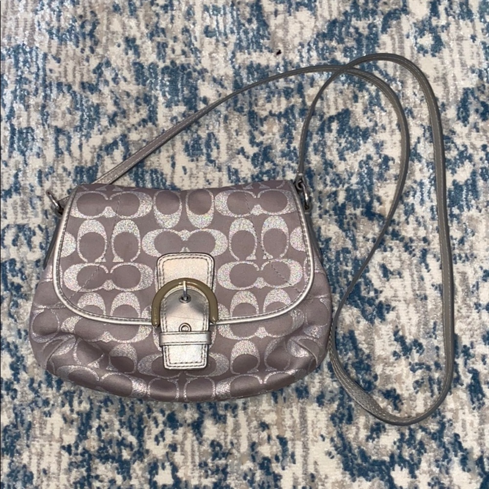 Silver Coach Crossbody/Mini Purse